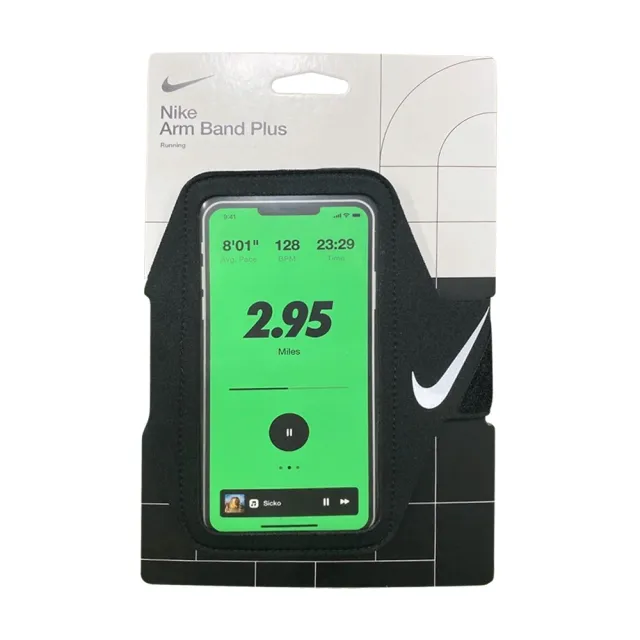【NIKE 耐吉】輕便手機臂套 PLUS 082黑/068灰(運動手機包 運動臂套 臂套包 觸控手機包 可調節臂帶 可觸控)