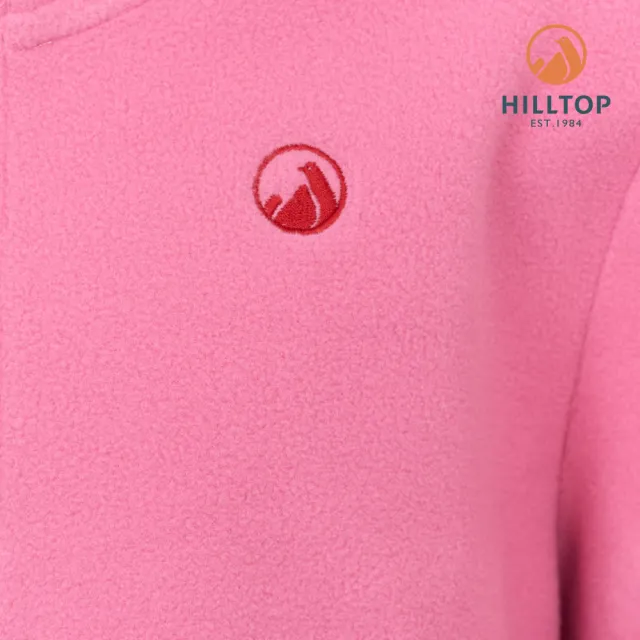 【Hilltop 山頂鳥】童款 POLARTEC保暖半開襟刷毛上衣 粉紅｜PH51XC96ECF0