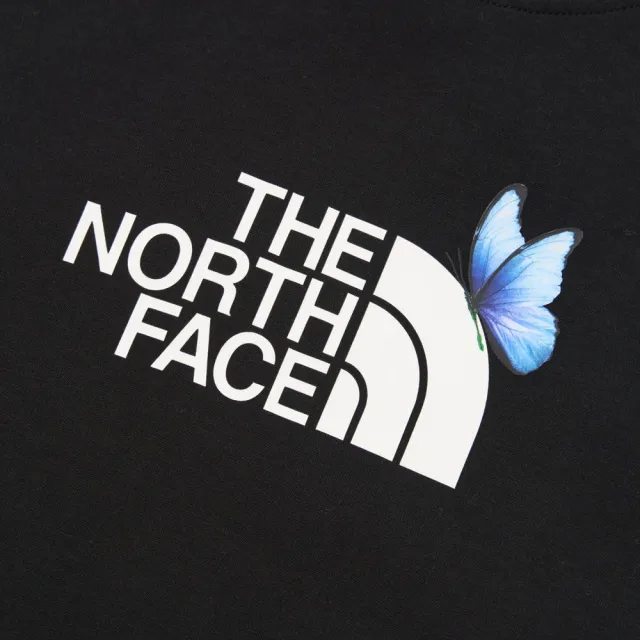 【The North Face】TNF 蝴蝶LOGO 長袖帽T W TNF ESSENTIAL NATURE RECHARGE HOODIE G 女 黑(NF0A8F0EJK3)