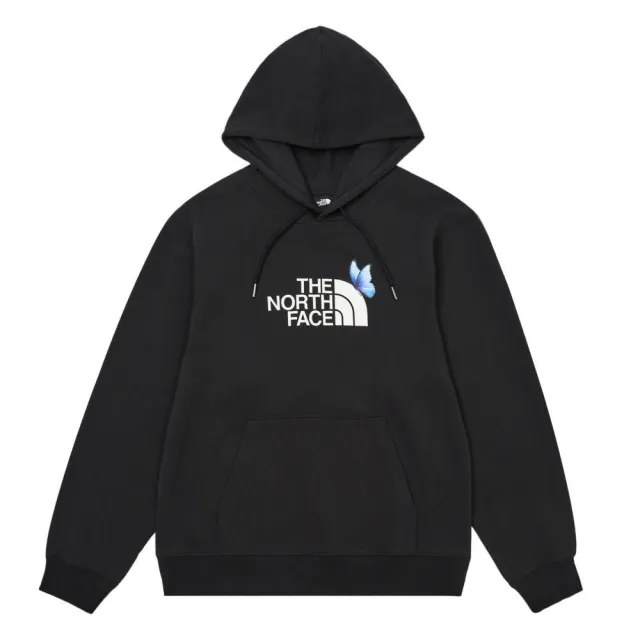 【The North Face】TNF 蝴蝶LOGO 長袖帽T W TNF ESSENTIAL NATURE RECHARGE HOODIE G 女 黑(NF0A8F0EJK3)