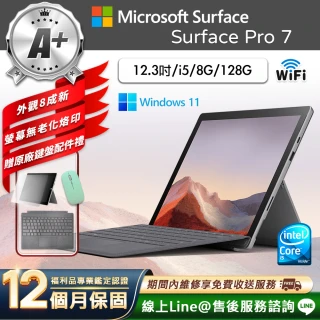 【Microsoft 微軟】A+級福利品 12.3吋 二合一平板電腦(Surface Pro 7/i5-1035G4/8G/128GB/W11)