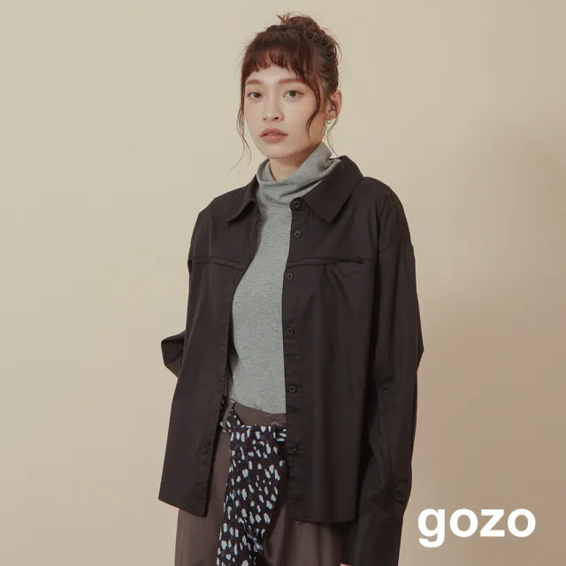 【gozo】發熱羊絨彈力內搭高領上衣(四色)