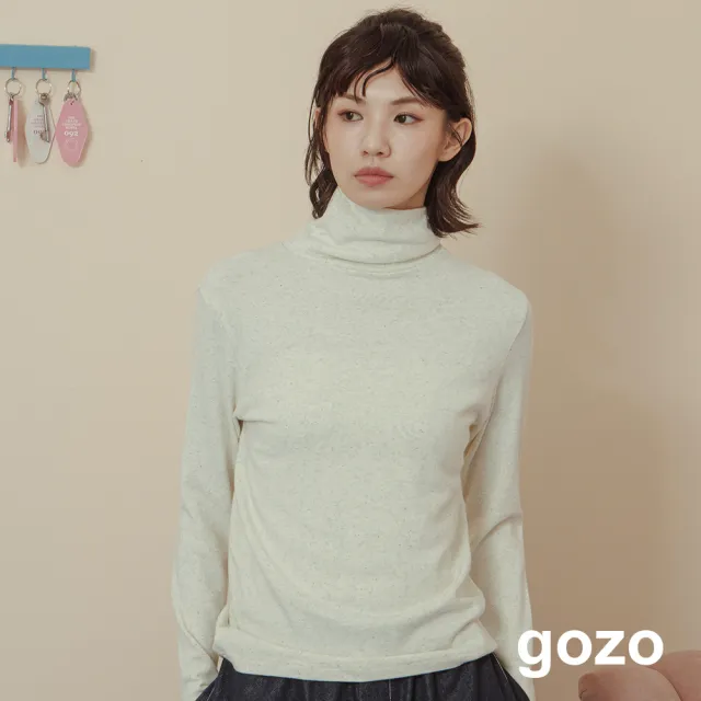 【gozo】發熱羊絨彈力內搭高領上衣(四色)