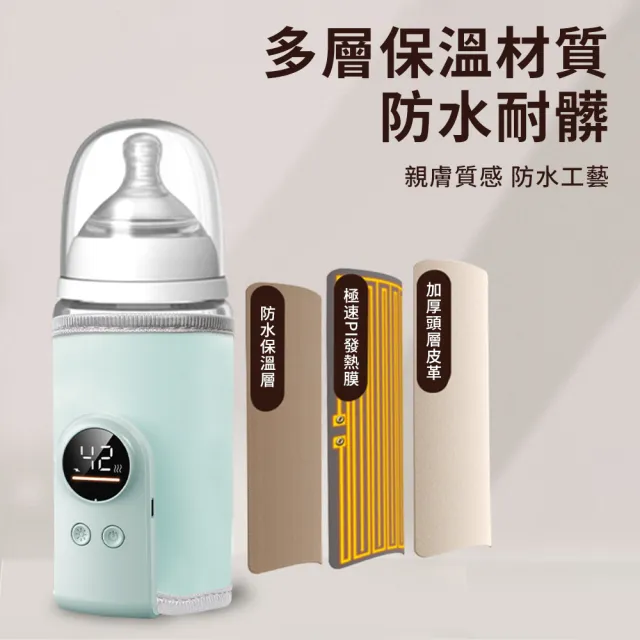 嬰兒奶瓶保溫套 Type-C快充可攜式溫奶器 熱奶器 加熱恆溫杯套 奶瓶加熱保溫 6檔調溫 智能數顯