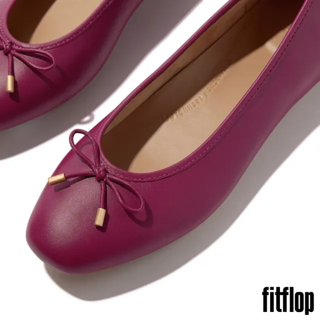 【FitFlop】DELICATO 蝴蝶結柔軟皮革芭蕾舞平底鞋-女(三色)