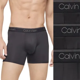【Calvin Klein 凱文克萊】CK 三件組 內褲 吸濕排汗 長版彈性 四角褲 男內褲(舒適 好穿)