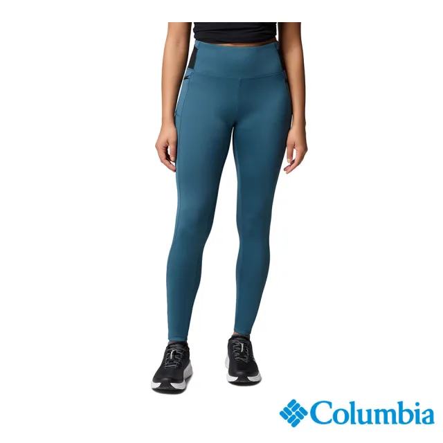 【Columbia 哥倫比亞】女款-快排內著長庫-Summit Valley™-孔雀綠(UAR96830TL/JF)