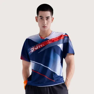 【JNICE 久奈司】急速斜紋 競技衫 排汗衫 運動上衣 運動服 羽球服 大賽服-藍白(TS008NBM)