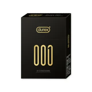 【Durex 杜蕾斯】001水性PU衛生套標準裝2入(共2入 保險套/衛生套/避孕套/安全套/避孕)