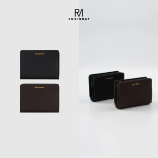 【ROBINMAY】洛月真皮方塊短夾 頭層皮(壓扣封口/多色任選)