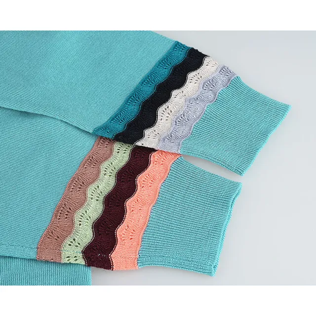 【Paul Smith】PAUL SMITH 白簽字LOGO柔軟羊毛搭繽紛滾邊長袖V領5鈕釦開襟衫(女款/綠藍)