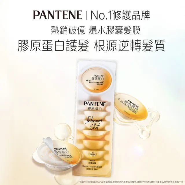 【PANTENE 潘婷】全新升級 爆水膠囊髮膜8入(密集修護/強韌防斷/水潤修護)