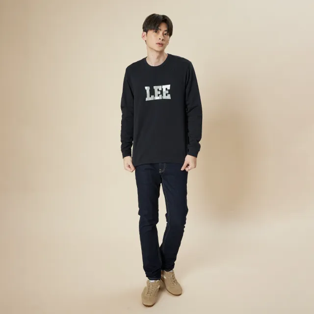 【Lee】男裝 長袖T恤 / 亮油大LOGO 共3色 標準版型(LB509004125 / LB509004348 / LB509004K11)