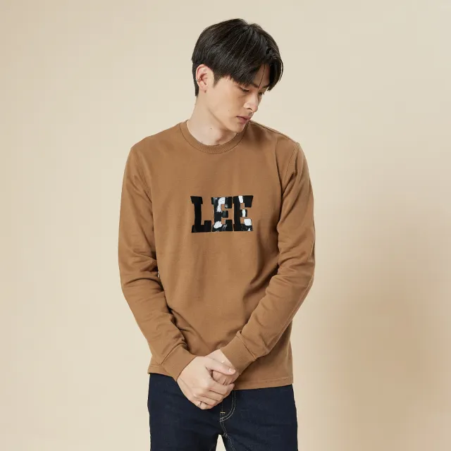 【Lee】男裝 長袖T恤 / 亮油大LOGO 共3色 標準版型(LB509004125 / LB509004348 / LB509004K11)