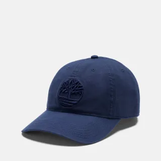 【Timberland 官方旗艦】中性深藍色刺繡LOGO棒球帽(A66BA451)