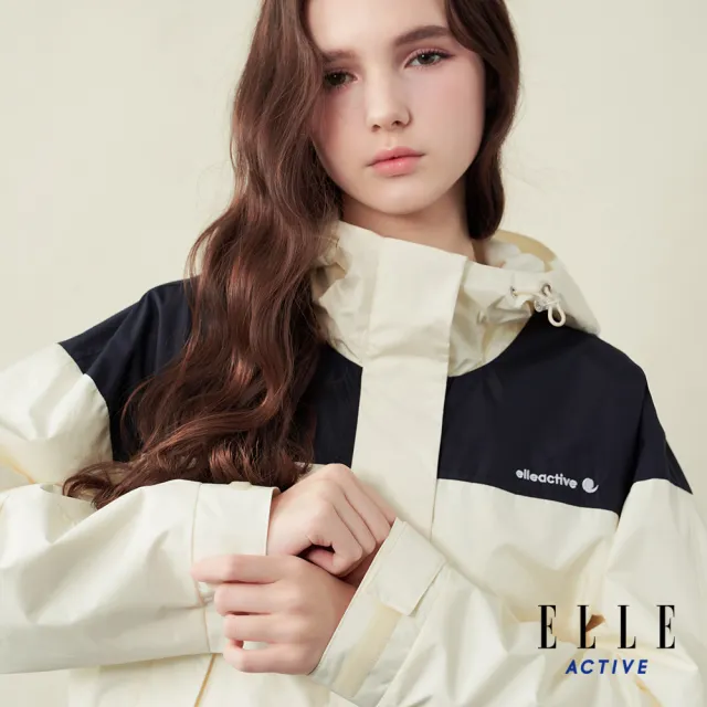 【ELLE ACTIVE】女款 防風防潑水輕量連帽外套-米白色(EA25A2W6101-91)