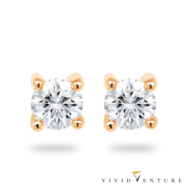 【Vividventure 亞帝芬奇】GIA 60分 FVS2 3EX 八心八箭 天然鑽石 耳環 多款選 單純愛(14K金台+18K金耳針)