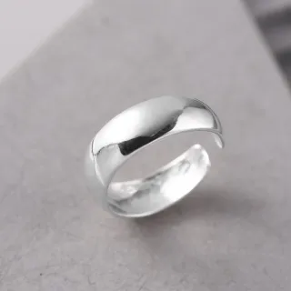 【Porabella】925純銀 光面寬版尾戒 ∣ 開口可調戒指 ∣ 小眾設計感銀飾 ∣ 尾戒防小人推薦 Rings