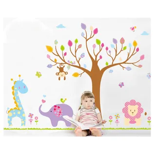 【JB Design】時尚壁貼 - 彩色樹動物園