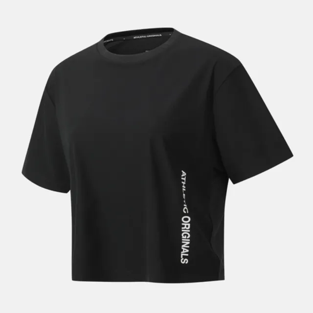 【DESCENTE】短袖上衣 女 短版 WOMENS RUNNING COOL CROP T-SHIRT 黑 SQ322RTS75-BLK0