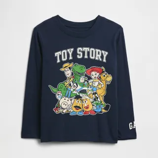 【GAP】男幼童裝 Gap x Disney迪士尼聯名 Logo純棉印花圓領長袖T恤-多色任選(791321)