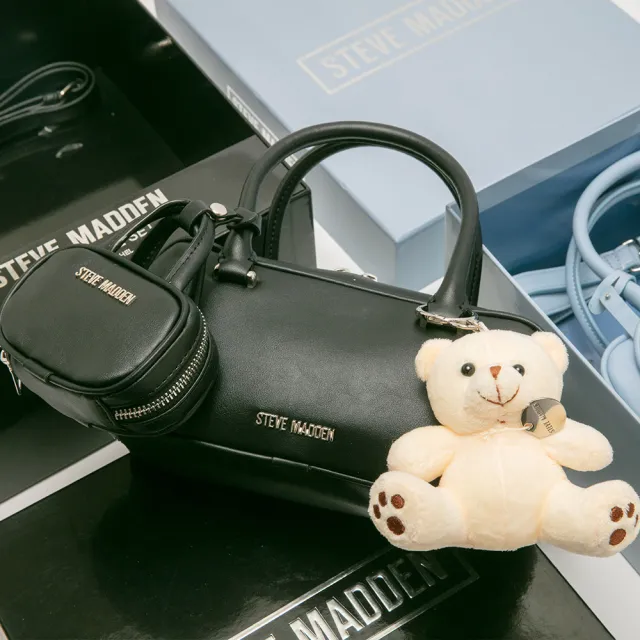 【steve madden】素面法棍小包三件禮盒組(黑色)