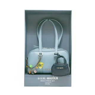 【steve madden】潮流撞色耳機包/法棍肩背包禮盒(藍色)