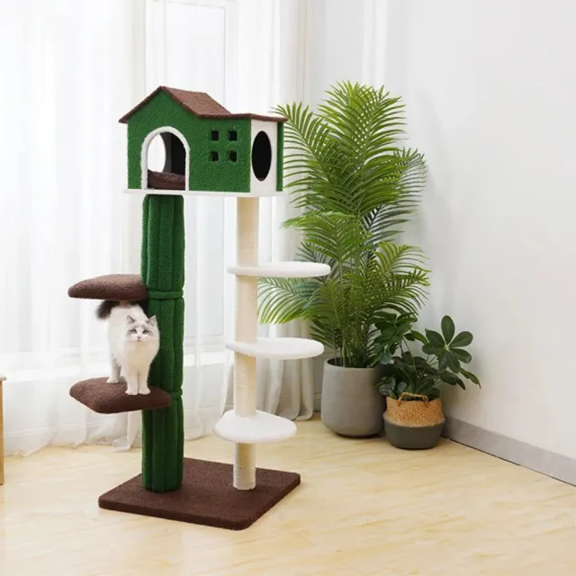 【Petpals】綠之森樹屋貓跳台5層(貓跳台/貓抓柱/貓抓板/睡窩)