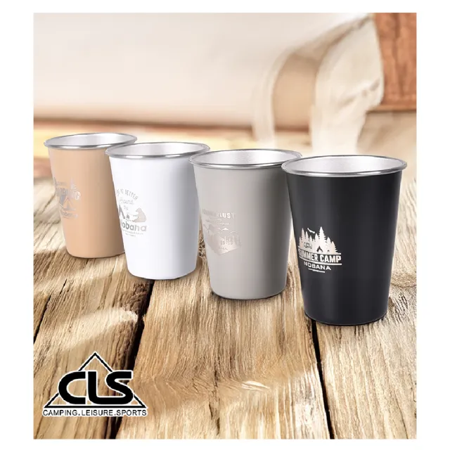 【CLS 韓國】戶外露營 NOBANA 攜帶式304不鏽鋼杯 四入組 荒野版 /啤酒杯/環保杯