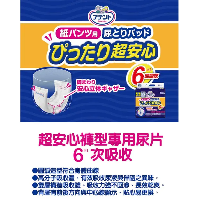 【日本大王】愛適多 貼合超安心褲型專用尿片_6次吸收_18片/包(6包/箱  箱購)