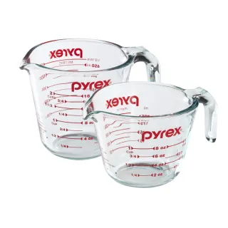 【CorelleBrands 康寧餐具】耐熱玻璃單耳量杯兩入組(500ml+250ml)