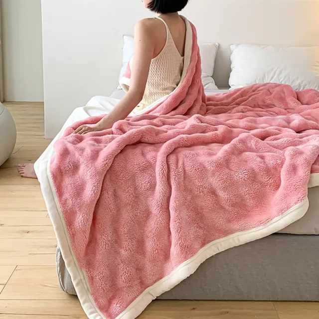 【ALAI 寢飾工場】托斯卡泡泡兔絨毛毯 150 x 200cm(1入 多色任選 保暖被/冬被/毛毯/毯子)