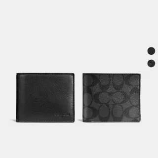 【COACH】蔻馳官方直營 經典Logo男士印花錢包 皮夾 短夾-多款任選(74991/25519/CC136/CR957)