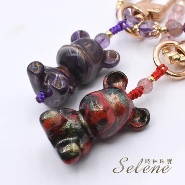 【鑫運來】◎大漆小熊造型水晶吊飾(多款任選)