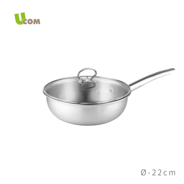 【瑞康屋UCOM】鍋匠系列MT25台製複合金單柄炒鍋(22cm)
