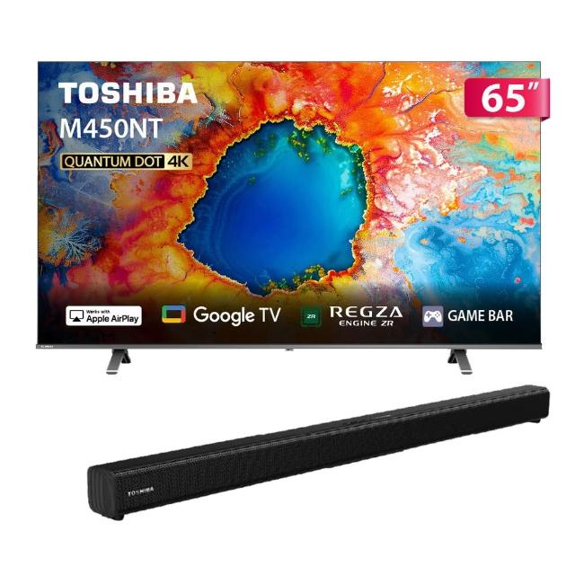 【TOSHIBA 東芝】REGZA 65型4K QLED Google TV液晶顯示器(65M450NT)