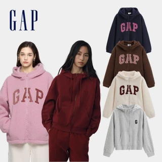 【GAP】女裝 Logo刺繡/刷毛連帽外套-多款任選(792561&795509)