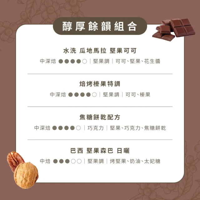 【Buon Caffe 步昂咖啡】接單現烘 中深焙咖啡豆|醇厚餘韻組合|227g;4入 冰咖啡 冰滴