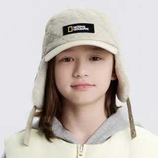 【國家地理服飾官方旗艦】兒童 車格覆耳毛毛 飛行帽 - 米色