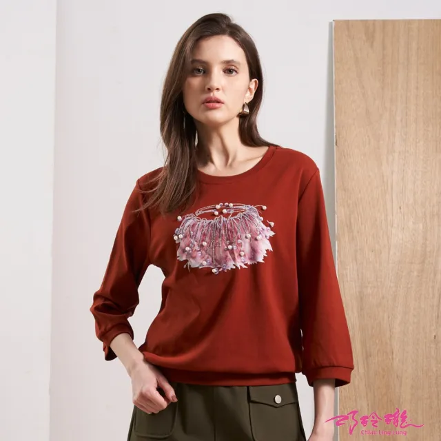 【巧玲瓏】瑰麗寶珠七分袖上衣5243604