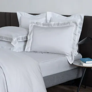 【WEDGWOOD】100%天絲logo刺繡兩用被床包枕套四件組 簡意素色(加大任選｜60支300織)