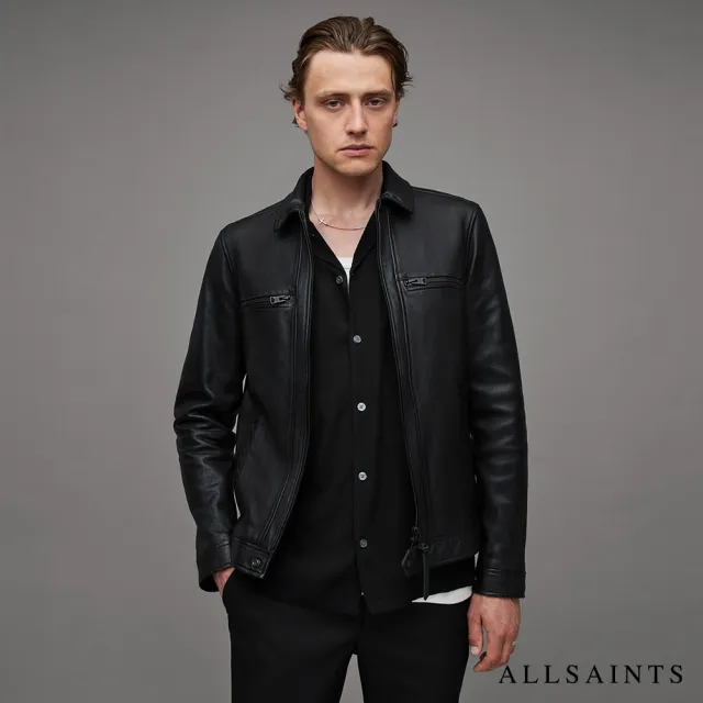 【ALLSAINTS】LUCK 極簡率性雙口袋羊皮外套 M069LB(常規版型)