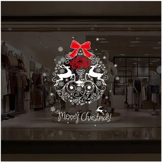 【JB 時尚壁貼】麋鹿聖誕窗貼