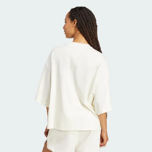 【adidas 愛迪達】愛迪達 W All Szn Sl T 女 T恤 運動上衣 休閒短袖 米白 亞版(JV9888)