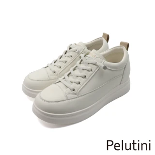 【Pelutini】經典素面免綁帶愛心底造型休閒鞋 白色(535133W-WH)