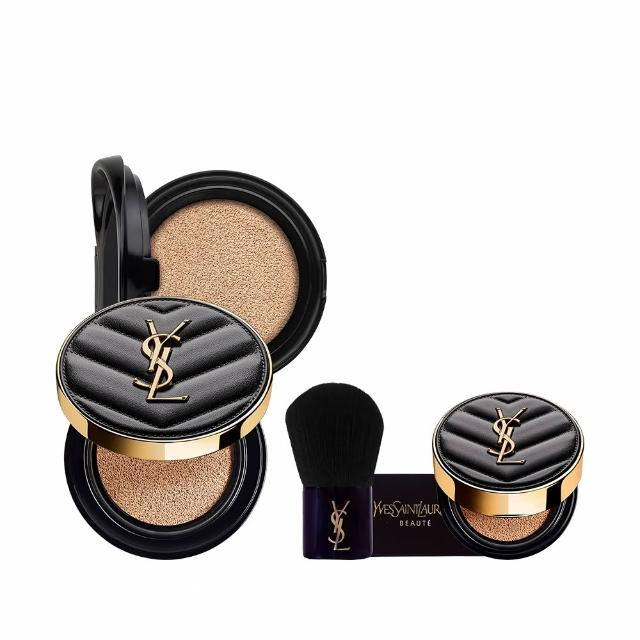 【YSL】官方直營 全新升級恆久完美霧光氣墊組(全新皮革氣墊12g+蕊12g)