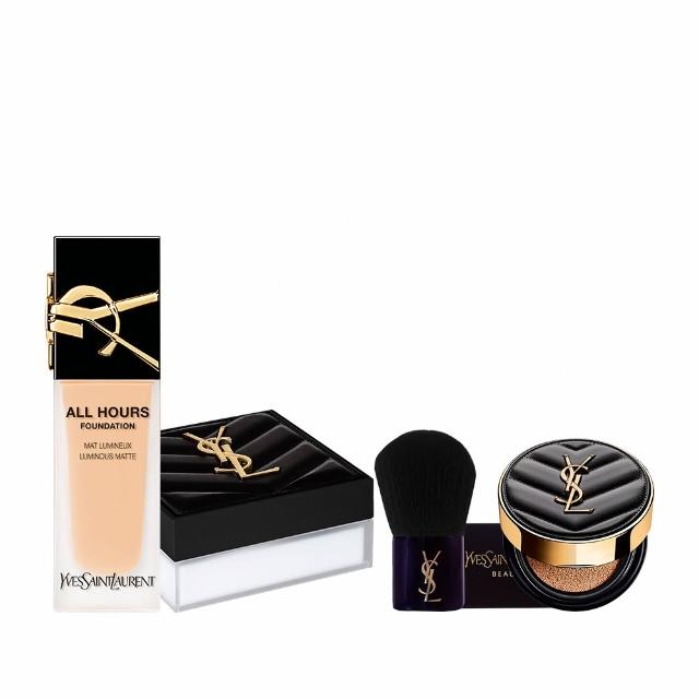 【YSL】官方直營 恆久完美柔霧午夜底妝組(恆久完美持久柔霧蜜粉+午夜粉底)