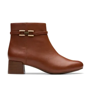 【Clarks】女鞋 Iridessa Air金屬釦飾粗跟設計正裝靴 女靴 踝靴 短靴(CLF84202B)