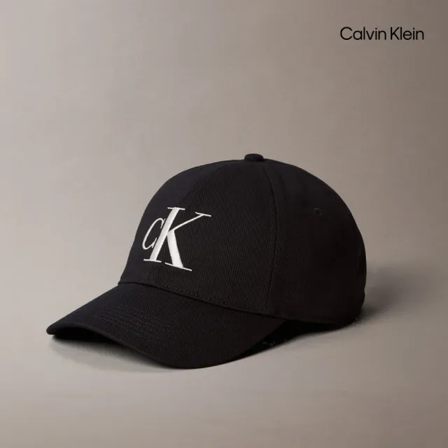 【CALVIN KLEIN】官方旗艦館CK 特大 Monogram 標誌刺繡棒球帽_黑色