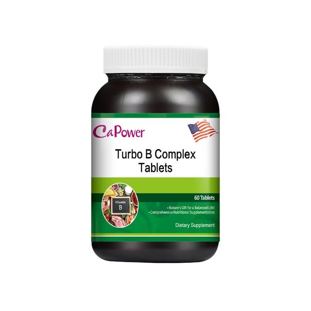 【CaPower 加柏爾】維生素B群活力錠(60粒/瓶)-含B1.B2.B6.B12.牛蒡根.肌醇.葉酸.歐芹.鐵